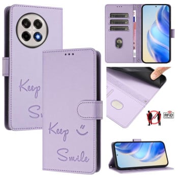 Чехол-книжка Embossing Stripe RFID для OnePlus 13R/Ace 5/Ace 5 Pro - фиолетовый