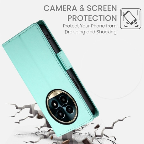 Чехол-книжка Side Buckle Magnetic Frosted Leather для Realme 13 Pro / 13 Pro+ Global - зеленый