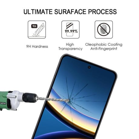 Захисне скло 9H HD 3D Curved (Edge Glue) на Xiaomi Poco F7