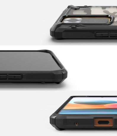 Оригинальный чехол Ringke Fusion X Design durable для Xiaomi Redmi Note 10 Pro Camo Black