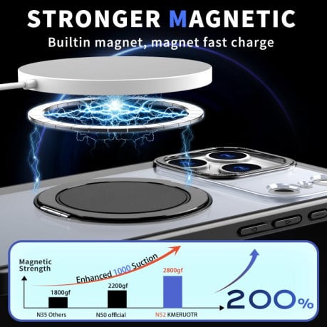 Чехол Kalebol с подставкой 360 и MagSafe на iPhone 17 Pro - черный