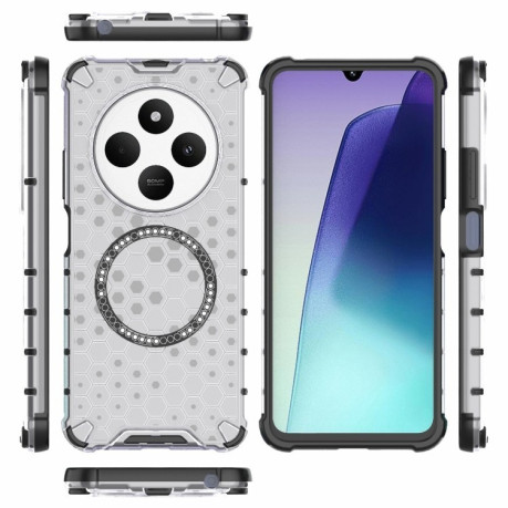 Протиударний чохол Honeycomb Magnetic Ring Shockproof на Xiaomi Redmi 14C 4G/Poco C75/Redmi A4 5G - білий