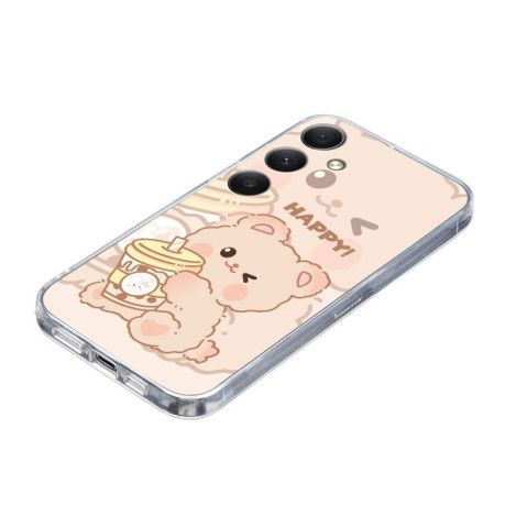 Чехол Colored Drawing Pattern Transparent TPU для Samsung Galaxy S24 FE 5G - Bear