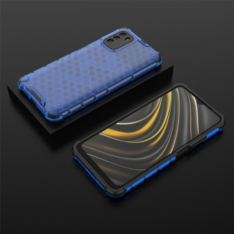 Противоударный чехол Honeycomb на Xiaomi Poco 9Т - синий