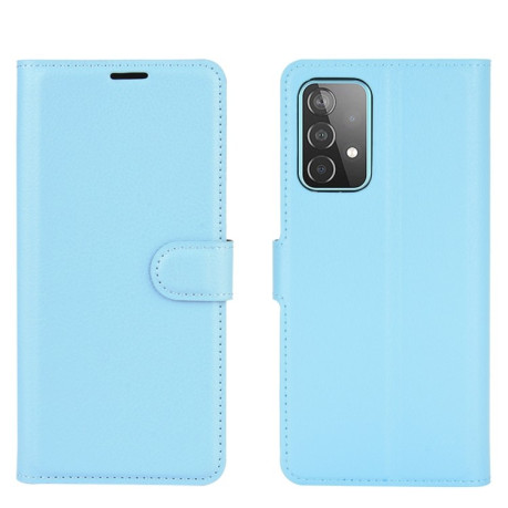 Чехол-книжка Litchi Texture на Samsung Galaxy A52/A52s - голубой