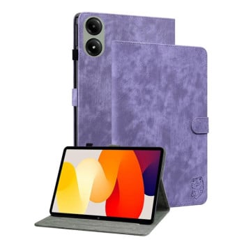 Чехол-книжка Embossed Tiger Pattern Leather для Xiaomi Redmi Pad 2 / Xiaomi Redmi Pad SE 11 2025 - фіолетовий