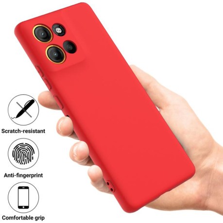 Силиконовый чехол Solid Color Liquid Silicone на Motorola Moto G15 Power - красный