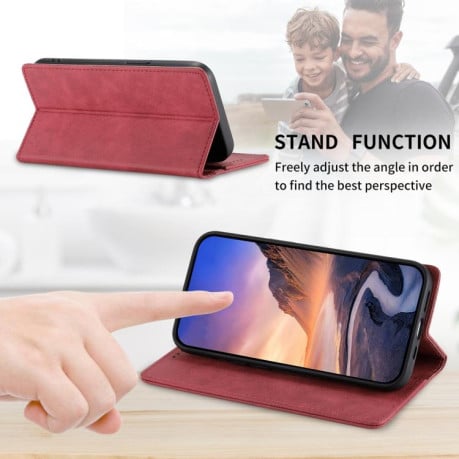 Чохол-книжка Business Solid Color із захистом від сканування RFID на Xiaomi Redmi 15C 5G / 4G EU 173mm / Poco C85 5G - червоний