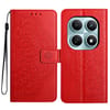 Чехол-книжка Flower Embossed Leather на Xiaomi Redmi Note 15 4G / 5G /Poco M8  — красный