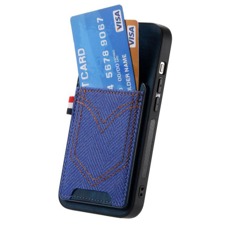 Чехол Denim Texture Leather Skin на iPhone 16e - синий