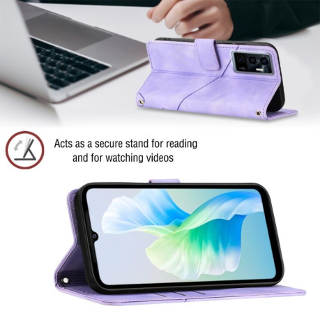 Чохол-книжка Skin-feel Embossed для Vivo S10e 5G / V23e 4G&amp;5G / Y75 4G - фіолетовий