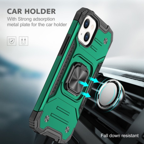 Противоударный чехол Magnetic Armor для iPhone 14/13 - зеленый