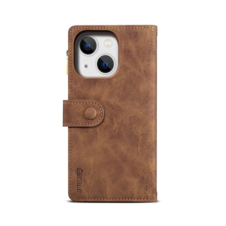 Чехол-кошелек Retro Frosted для iPhone 14 Plus - коричневый