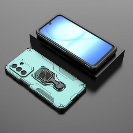 Противоударный чехол Metal Kickstand TPU Hybrid PC на Samsung Galaxy A17 5G - зеленый