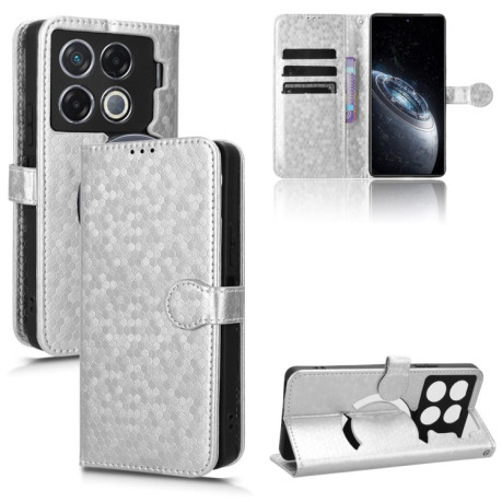 Чехол-книжка Honeycomb Dot для Infinix GT 20 Pro - серебристый