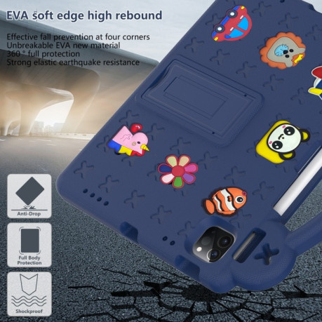 Противоударный чехол Handle Kickstand Children EVA для iPad 10.9 2022 - темно-синий