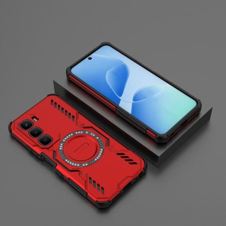 Противоударный чехол Butterfly Armor с MagSafe на Infinix Hot 60 Pro 4G Global - красный