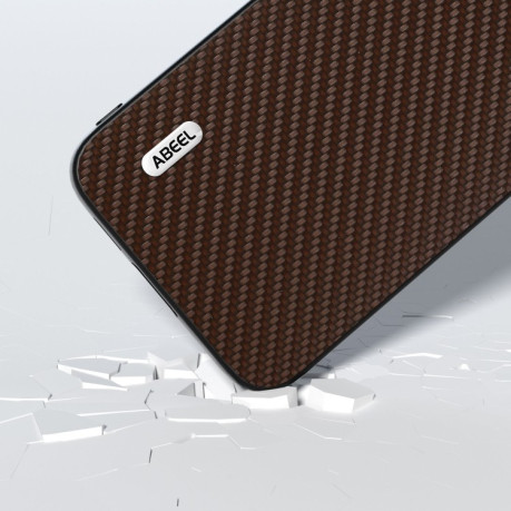 Ударозащитный чехол ABEEL Carbon Fiber на Samsung Galaxy A05  - темно-коричневый