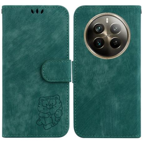 Чехол-книжка Little Tiger Embossed Leather на Realme 12 Pro / 12 Pro+ - зеленый