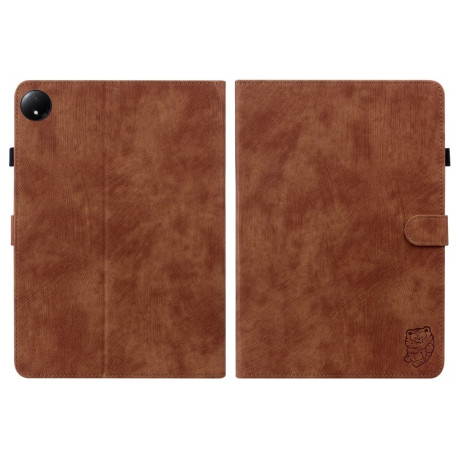 Чохол-книжка Embossed Tiger Pattern Leather для Xiaomi Redmi Pad SE 8.7 - коричневий
