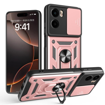 Противоударный чехол Camera Sliding для Motorola Moto G05 - золото