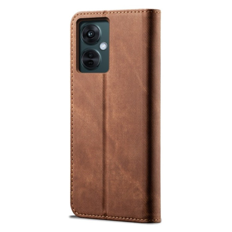 Чохол книжка Denim Texture Casual Style на Vivo Y36 5G/4G - коричневий