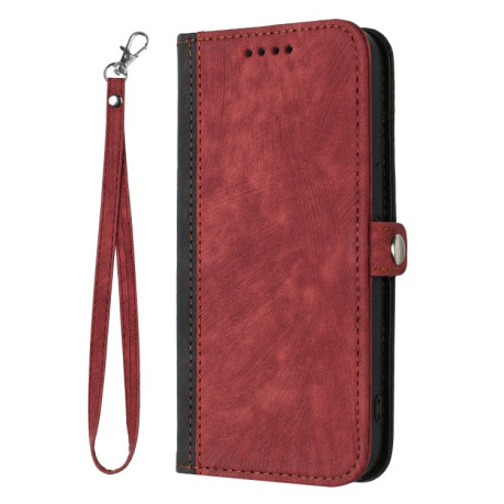 Чехол-книжка Buckle Double Fold Hand Strap Leather на OPPO A58 4G - красный