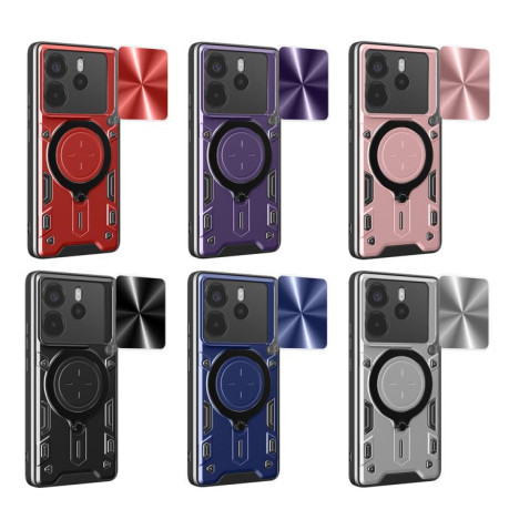 Протиударний чохол CD Texture Sliding Camshield Magnetic Holder для Xiaomi Redmi Note 14 4G 164.48mm - червоний