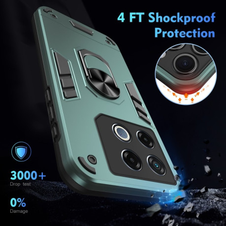 Ударозахисний чохол Metal Ring Holder для Infinix GT 20 Pro 5G - зелений