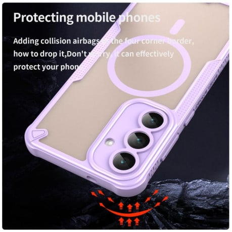 Протиударний чохол Armor Glaze з MagSafe гібридний на Samsung Galaxy S25 FE 5G - фіолетовий