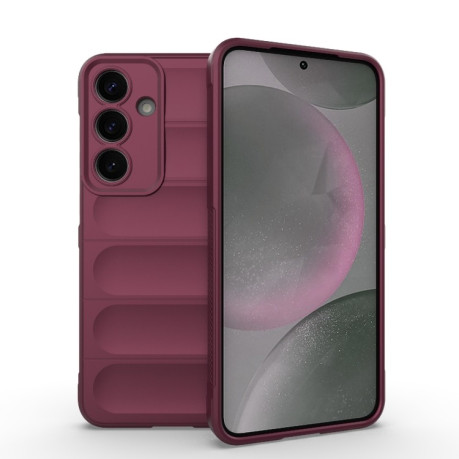 Силиконовый чехол Magic Flannel для Samsung Galaxy S25+ 5G - винно-красный