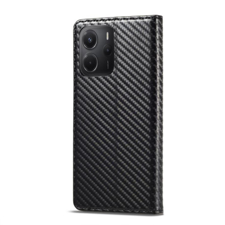 Чехол-книжка LCIMEEKE Carbon Fiber для  Xiaomi Redmi Note 14 4G 164.48  - Black