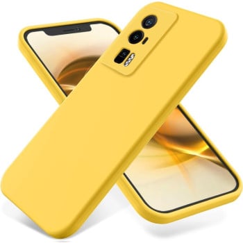 Силиконовый чехол Solid Color Liquid Silicone для Xiaomi Poco F5 Pro 5G / Redmi K60 / K60 Pro - желтый