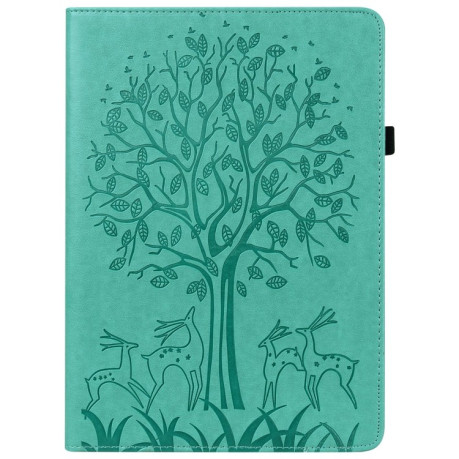 Чехол-книжка Tree Deer Embossed Leather для Xiaomi Redmi Pad SE - зеленый