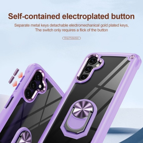 Противоударный чехол Acrylic Ring Holder на Samsung Galaxy A16 5G - фиолетовый