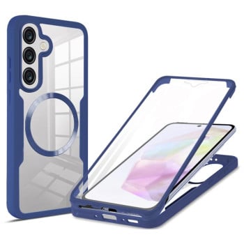 Противоударный чехол CD Texture MagSafe для Samsung Galaxy A36 / A56 5G - синий