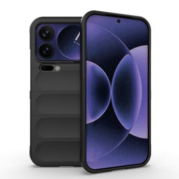 Силиконовый чехол Magic Flannel на Xiaomi 17 Pro Max — чёрный