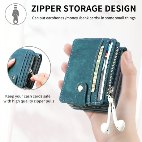 Противоударный чехол Skin-feel Zipper Wallet для Samsung Galaxy Flip 5 - красный