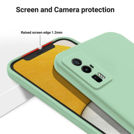 Силиконовый чехол Solid Color Liquid Silicone для Xiaomi Poco F5 Pro 5G / Redmi K60 / K60 Pro - зеленый