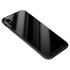 Стеклянный чехол SULADA Metal Frame Toughened Glass Case на iPhone XS Max -черный