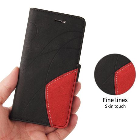 Чохол-книжка Dual-color 9 Card Slots Zipper Wallet Leather на Motorola Edge 70 Pro 5G — чорний