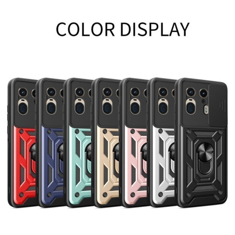 Противоударный чехол Camera Sliding для Motorola Edge 50 Ultra - золотой