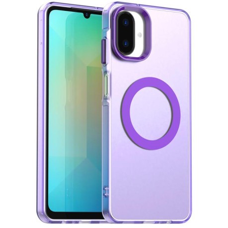 Противоударный чехол Candy Magsafe PC Hybrid TPU для Samsung Galaxy A07 4G - фиолетовый