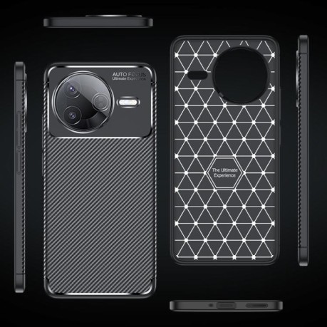 Ударозащитный чехол HMC Carbon Fiber Texture на Xiaomi Poco F7 Pro 5G - черный