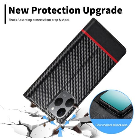 Чехол-книжка LC.IMEEKE Carbon Fiber на Xiaomi 15T 5G - Black