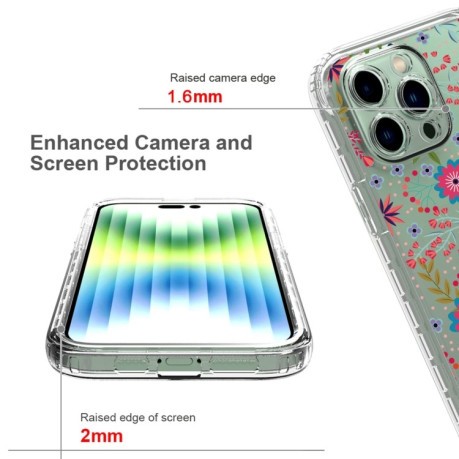 Протиударний чохол Transparent Painted для iPhone 14 Pro Max - Small Floral