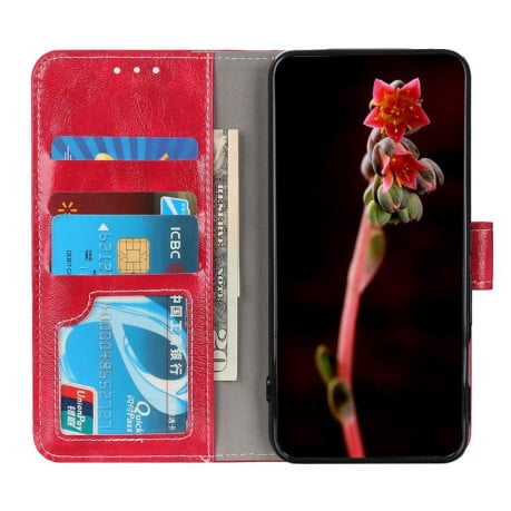 Чехол-книжка Magnetic Retro Crazy Horse Texture для OnePlus Nord CE5 / Ace 5 Racing — красный