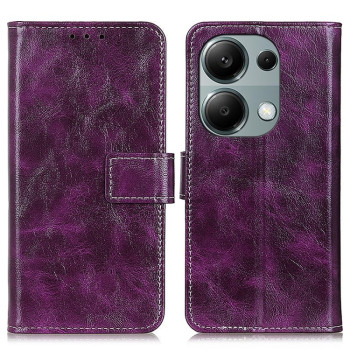 Чехол-книжка Magnetic Retro Crazy Horse Texture на Xiaomi Redmi Note 14S/ 13 Pro 4G / POCO M6 Pro 4G  - фиолетовый