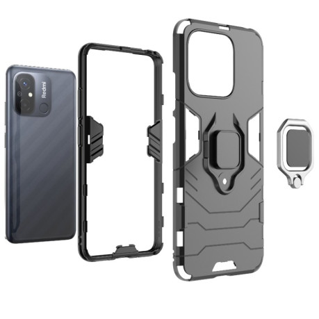 Противоударный чехол HMC Magnetic Ring Holder для Xiaomi Redmi Poco C55/Redmi 12C/11A- синий