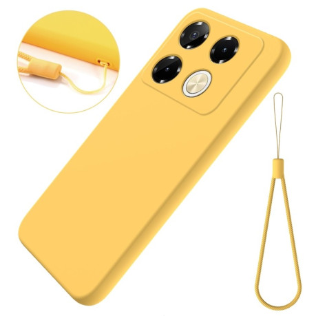 Силиконовый чехол Solid Color Liquid Silicone на Infinix Note 40 Pro 4G - желтый
